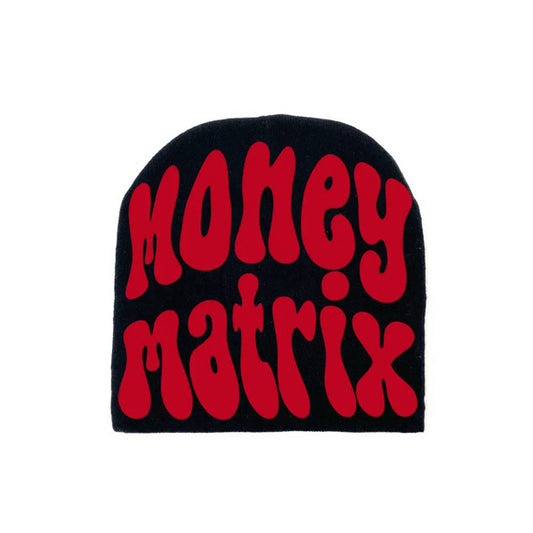 Money Matrix Beanie-Black and Red