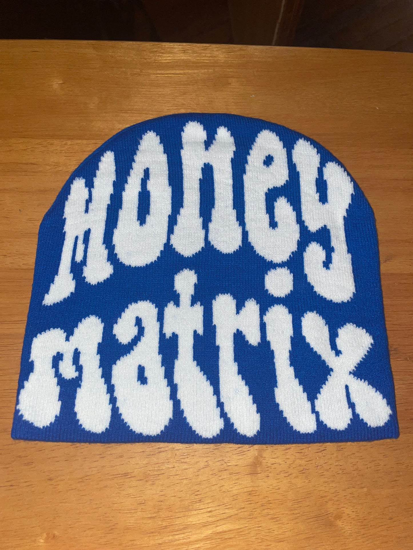 Money Matrix Beanie-Blue and White