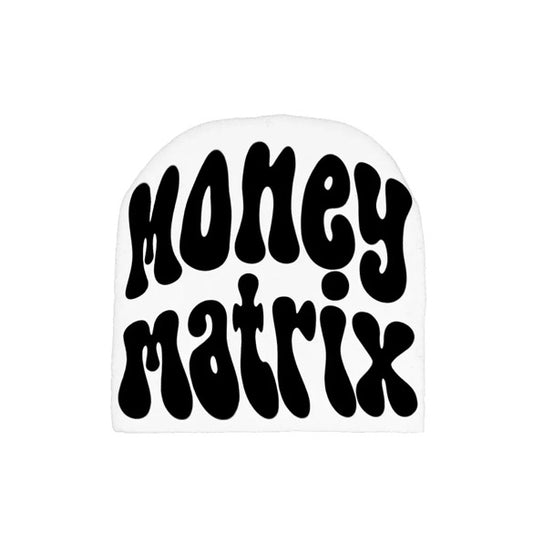 Money Matrix Beanie-White and Black