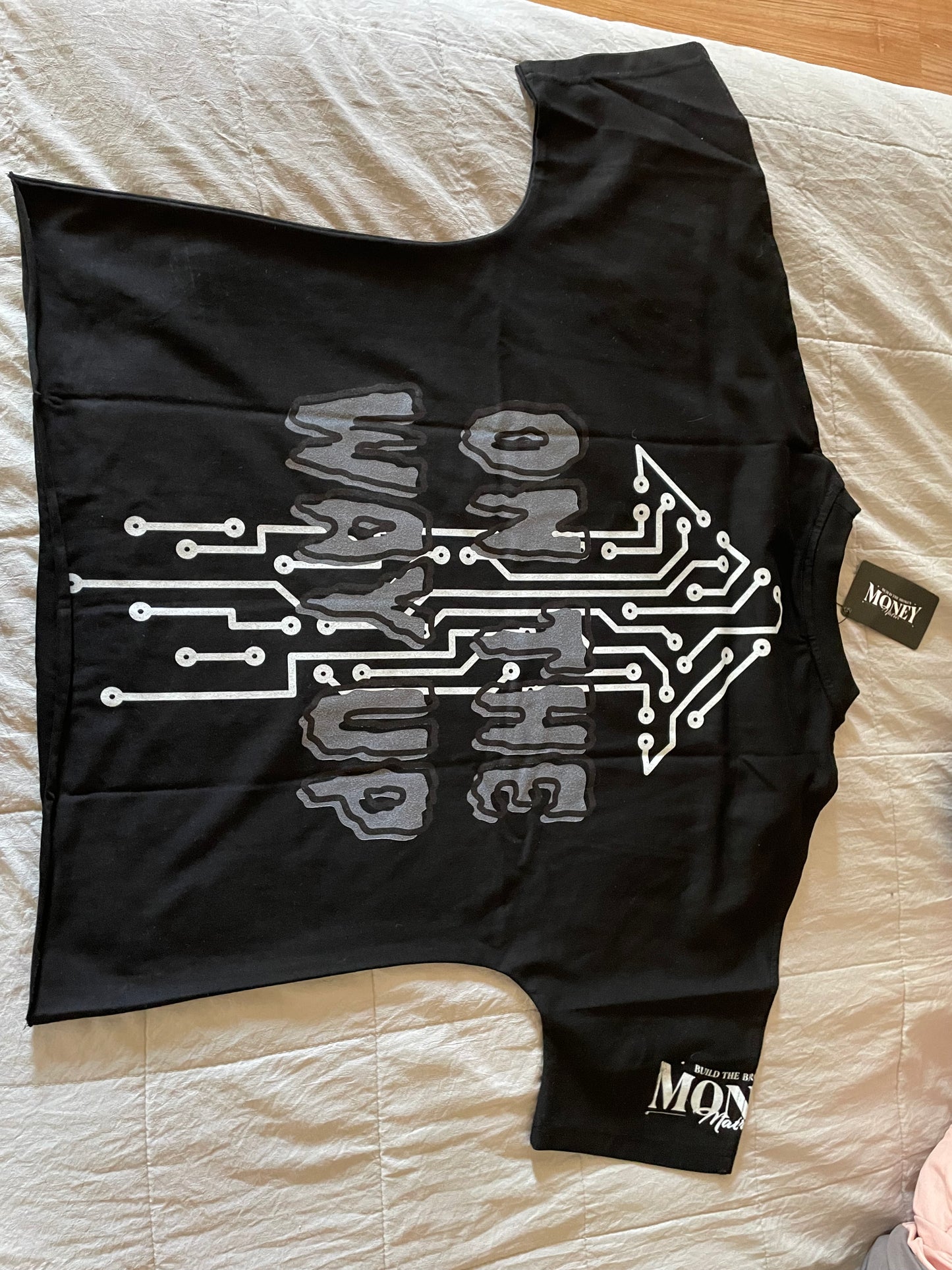 Money Matrix - Black (On The Way Up) Crop T-Shirt