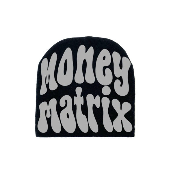 Money Matrix Beanie-Black and Gray