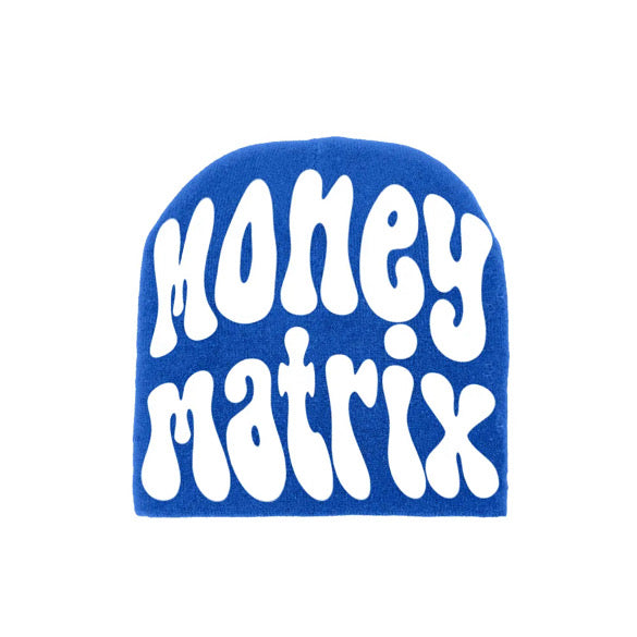 Money Matrix Beanie-Blue and White